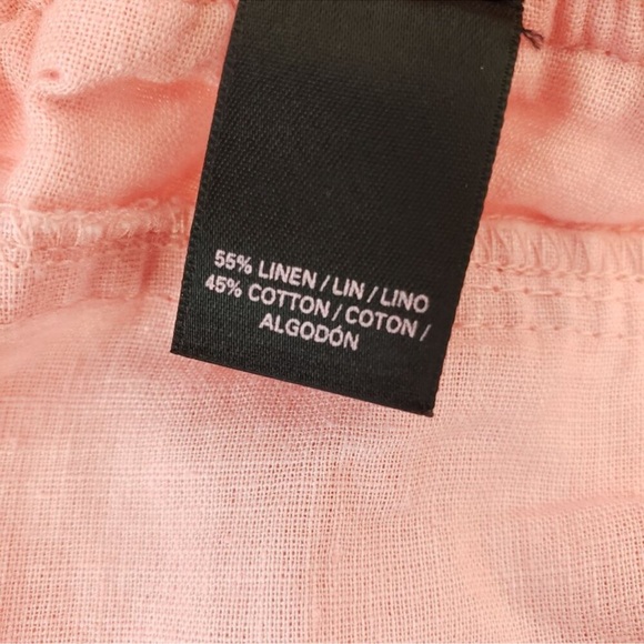 VICTORIA’s SECRET Linen Blend Drawstring Pants in Peachy Pink Size 12 - Picture 8 of 8